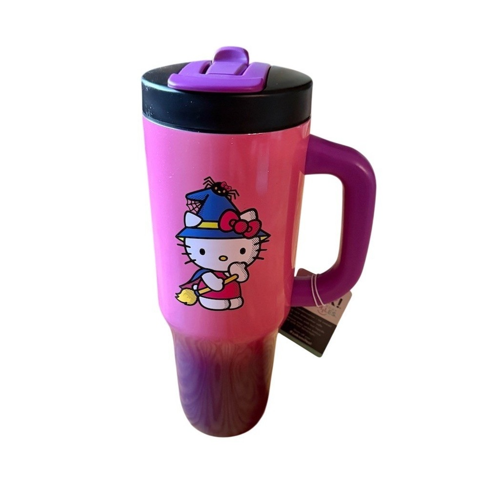 Zak! Designs Hello Kitty Halloween Witch Tumbler 40 oz Vacuum Insulate straw sip